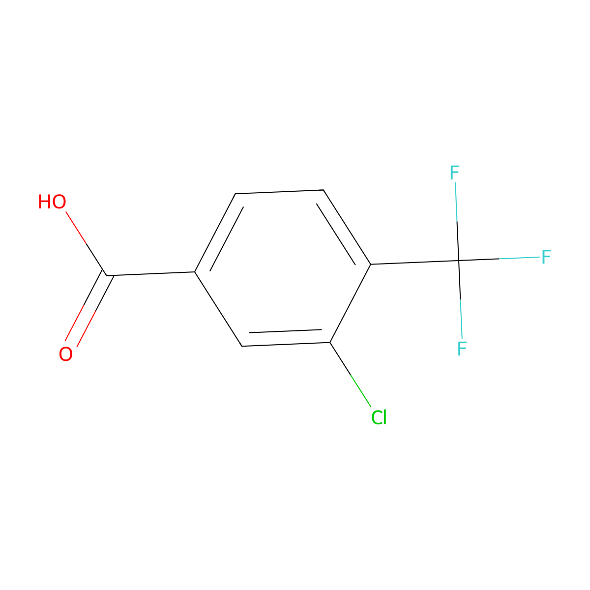 3-Chloro-4-(trifluoromethyl)benzoic acid molecular structure, CAS 115754-20-6