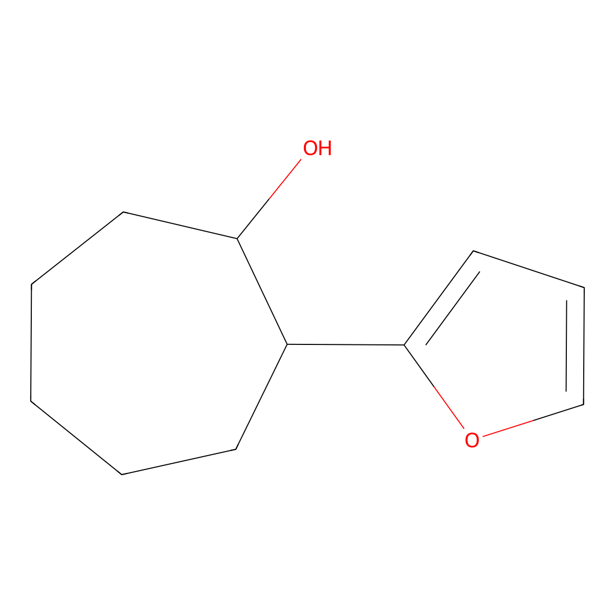 2-(Furan-2-yl)cycloheptan-1-ol molecular structure, CAS 115754-88-6