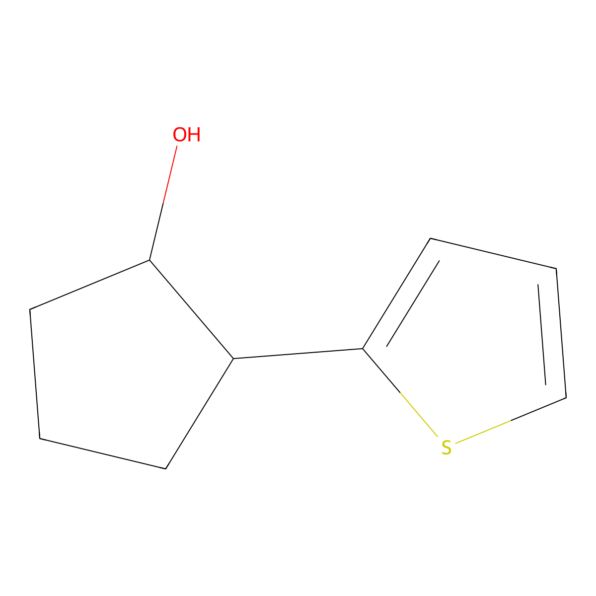 2-(2-Hydroxycyclopentyl)-thiophene molecular structure, CAS 115754-92-2