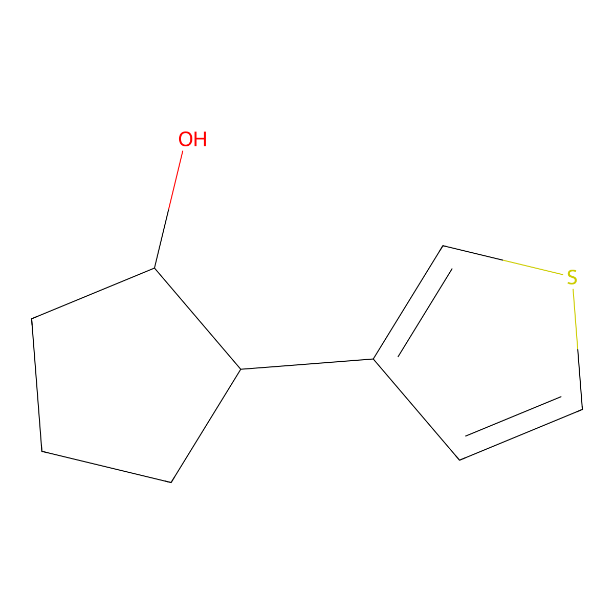 3-(2-Hydroxycyclopentyl)-thiophene molecular structure, CAS 115754-93-3