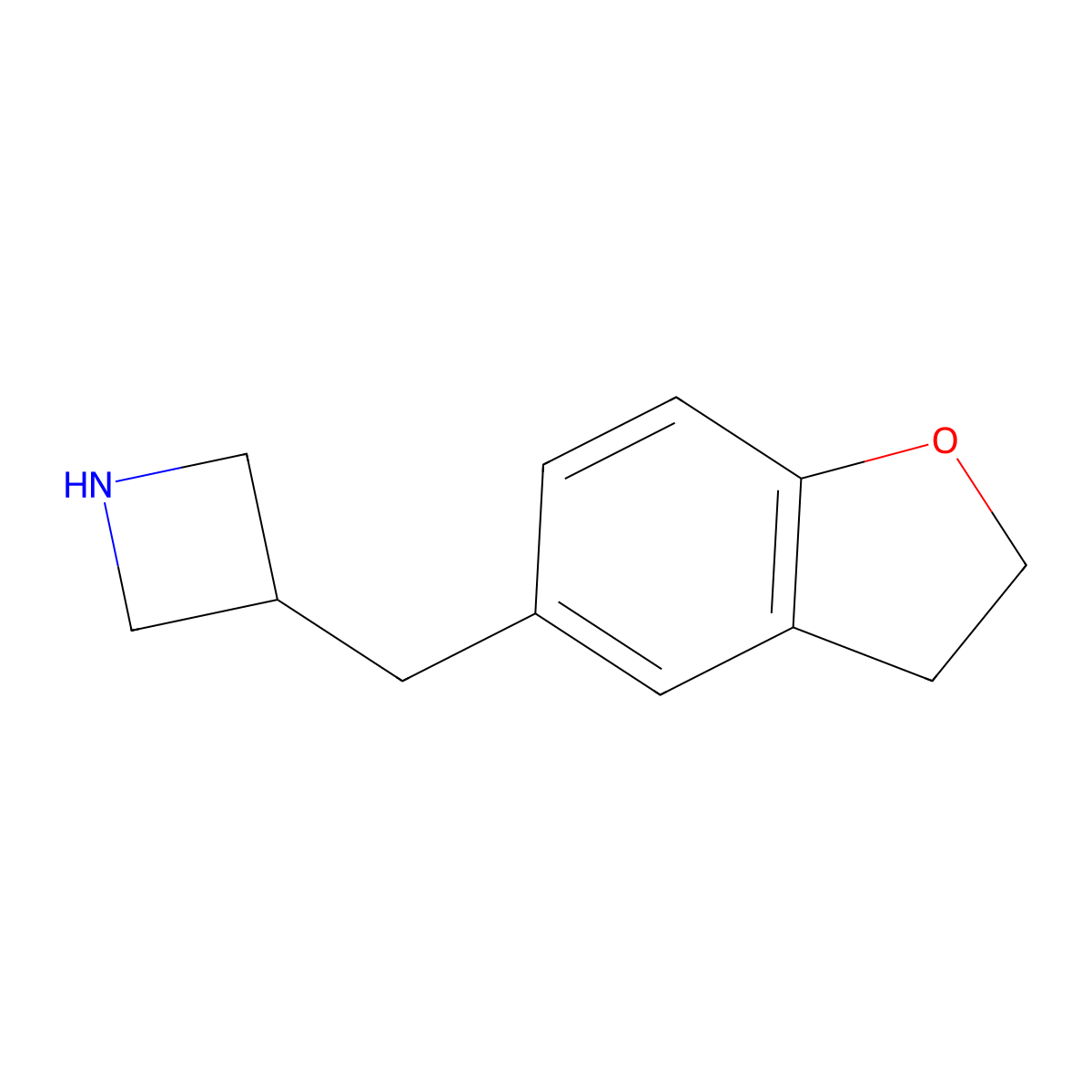 3-((2,3-Dihydrobenzofuran-5-yl)methyl)azetidine molecular structure, CAS 1157542-71-6