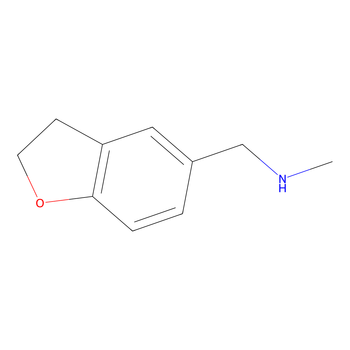 (2,3-Dihydro-1-benzofuran-5-ylmethyl)(methyl)amine molecular structure, CAS 1157542-79-4