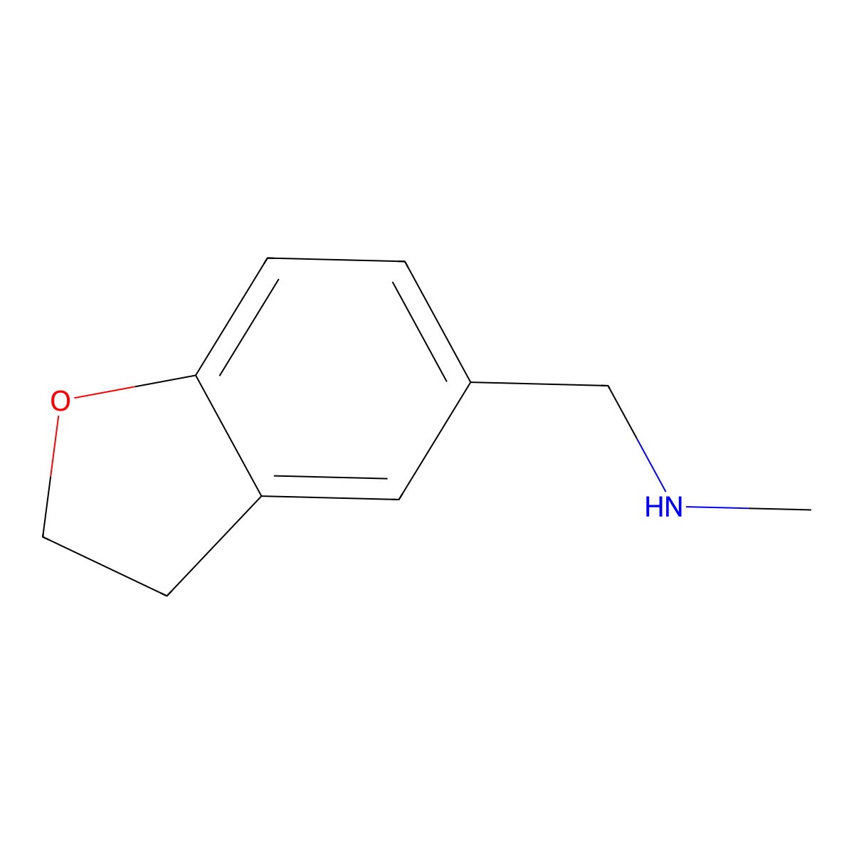 (2,3-Dihydro-1-benzofuran-5-ylmethyl)(methyl)amine molecular structure, CAS 1157542-79-4