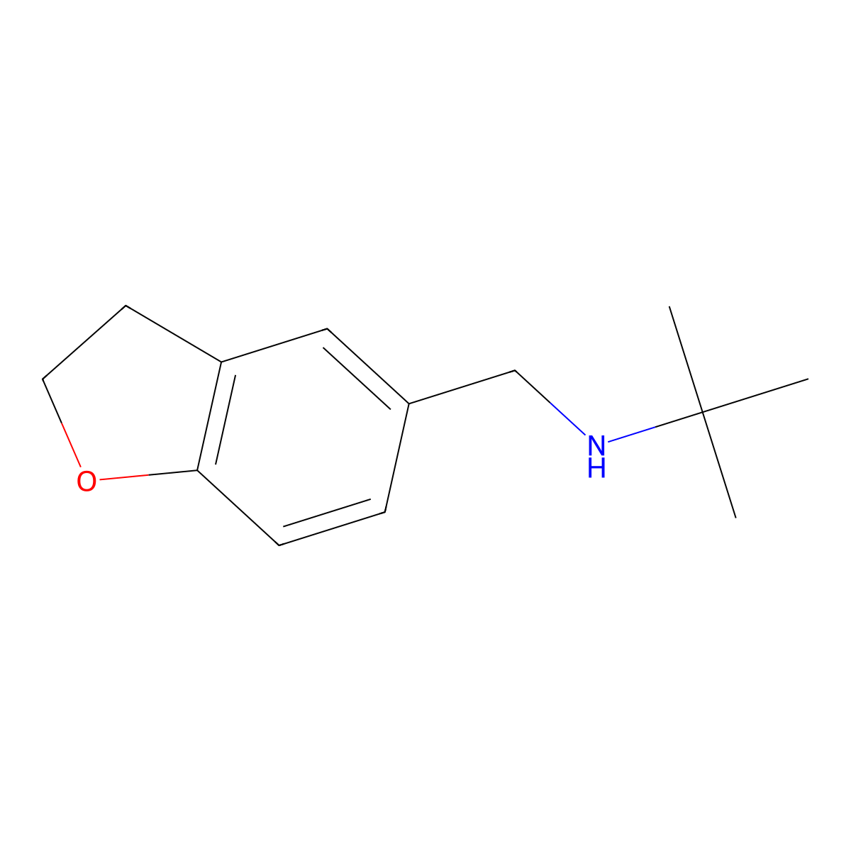 tert-Butyl(2,3-dihydro-1-benzofuran-5-ylmethyl)amine molecular structure, CAS 1157542-90-9