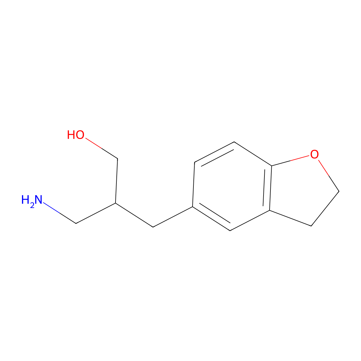 3-Amino-2-[(2,3-dihydro-1-benzofuran-5-yl)methyl]propan-1-ol molecular structure, CAS 1157543-62-8