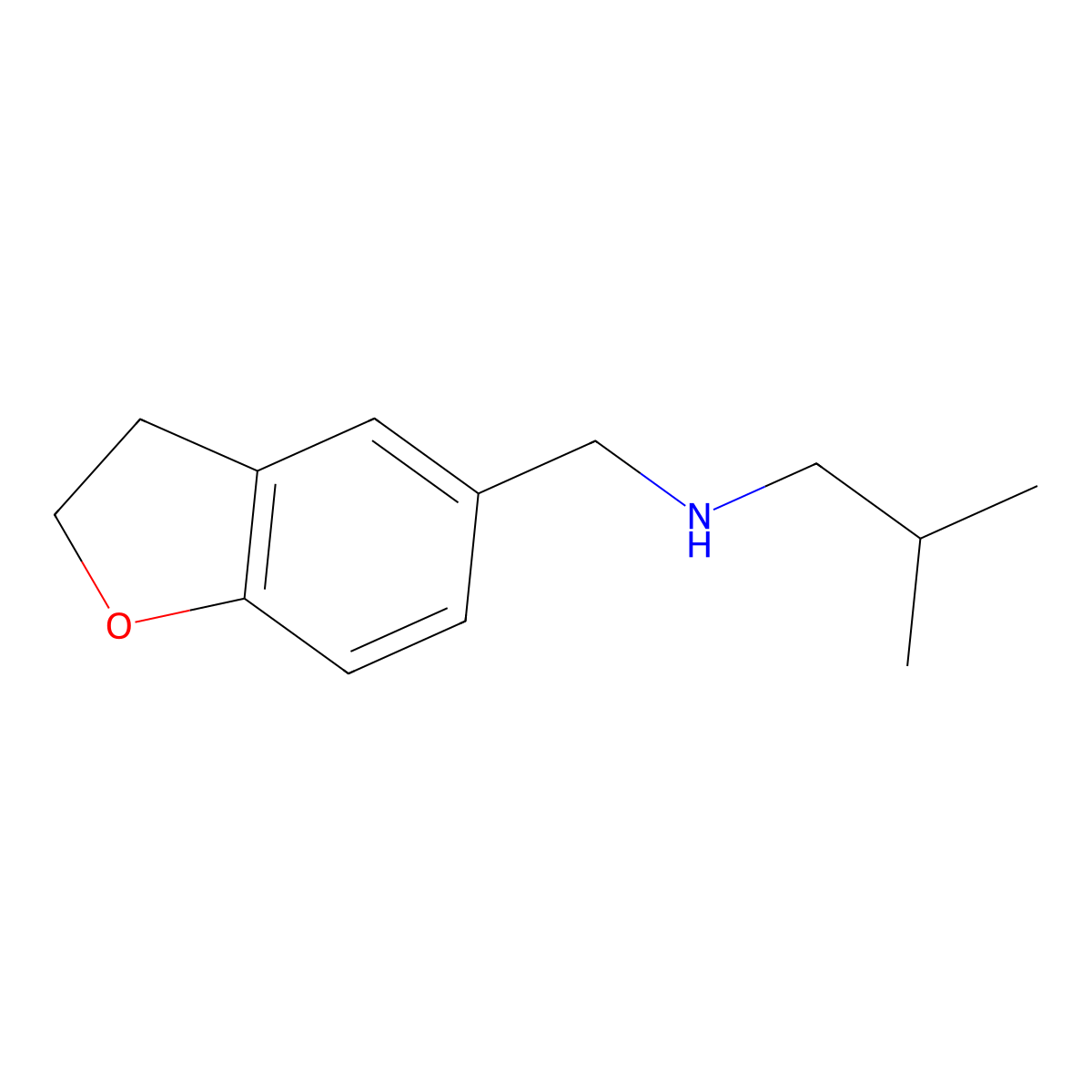 [(2,3-Dihydro-1-benzofuran-5-yl)methyl](2-methylpropyl)amine molecular structure, CAS 1157544-48-3