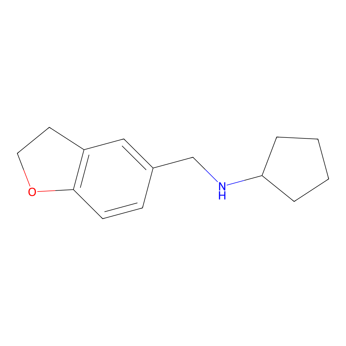 N-((2,3-dihydro-1-benzofuran-5-yl)methyl)cyclopentanamine molecular structure, CAS 1157544-58-5