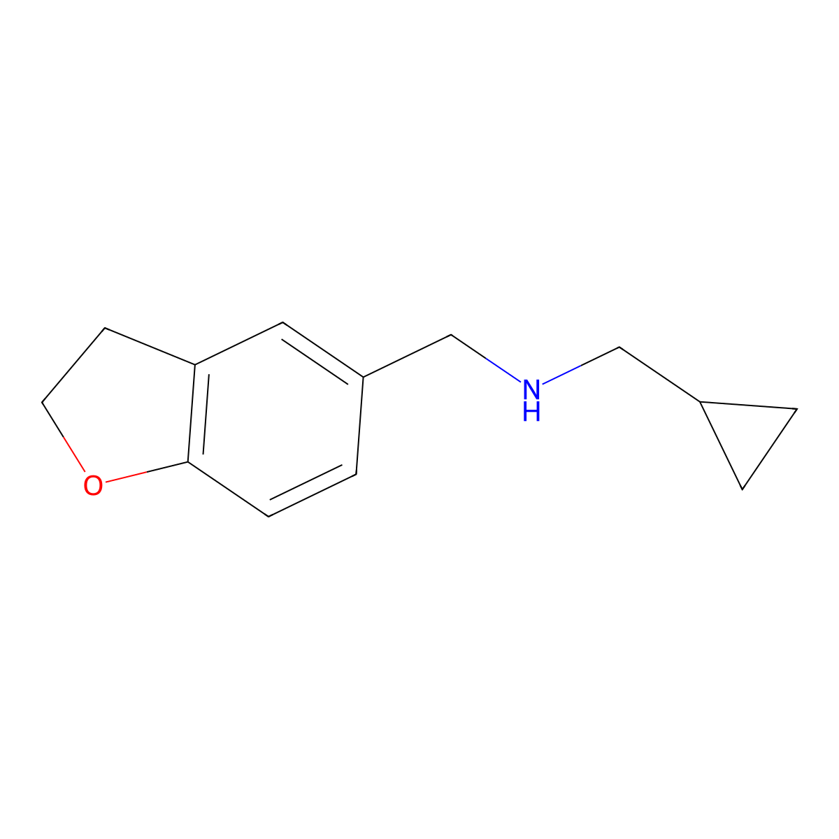 (Cyclopropylmethyl)[(2,3-dihydro-1-benzofuran-5-yl)methyl]amine molecular structure, CAS 1157544-85-8