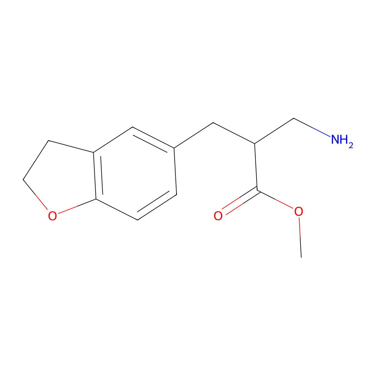 Methyl 3-amino-2-((2,3-dihydrobenzofuran-5-yl)methyl)propanoate molecular structure, CAS 1157546-00-3