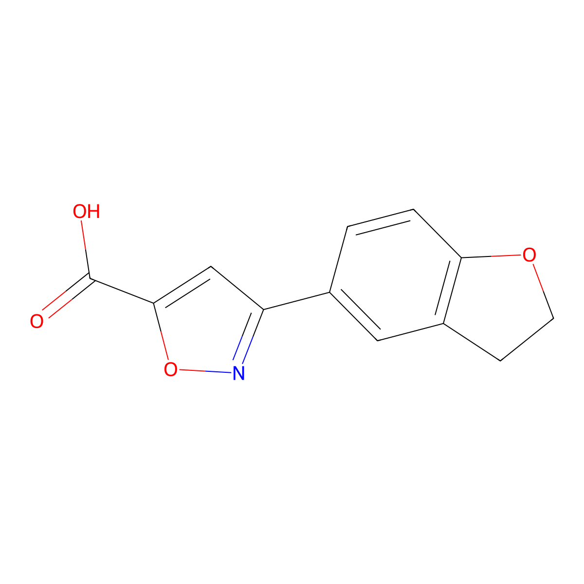 3-(2,3-Dihydro-1-benzofuran-5-yl)-1,2-oxazole-5-carboxylic acid molecular structure, CAS 1157546-45-6