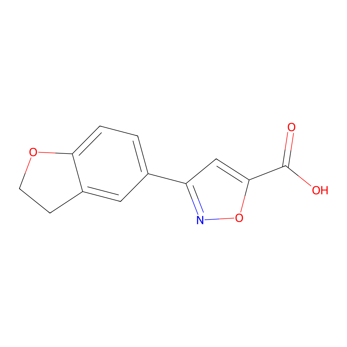 3-(2,3-Dihydro-1-benzofuran-5-yl)-1,2-oxazole-5-carboxylic acid molecular structure, CAS 1157546-45-6