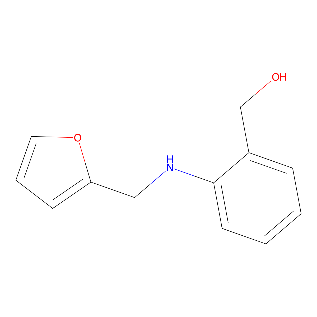 (2-{[(Furan-2-yl)methyl]amino}phenyl)methanol molecular structure, CAS 1157547-16-4