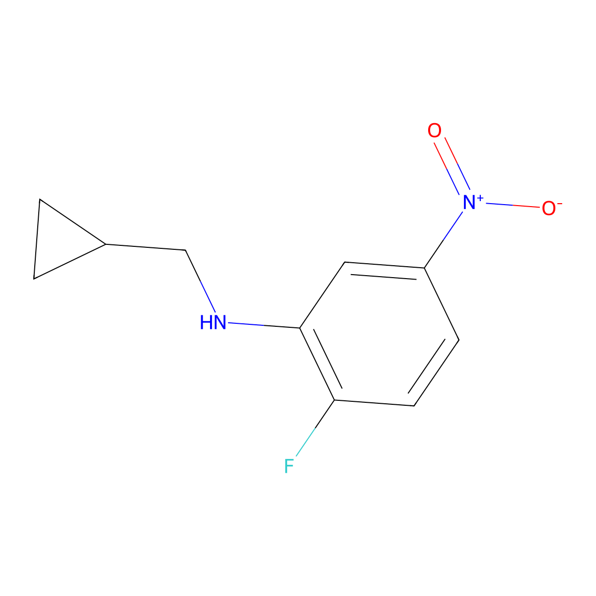 N-(cyclopropylmethyl)-2-fluoro-5-nitroaniline molecular structure, CAS 1157547-82-4