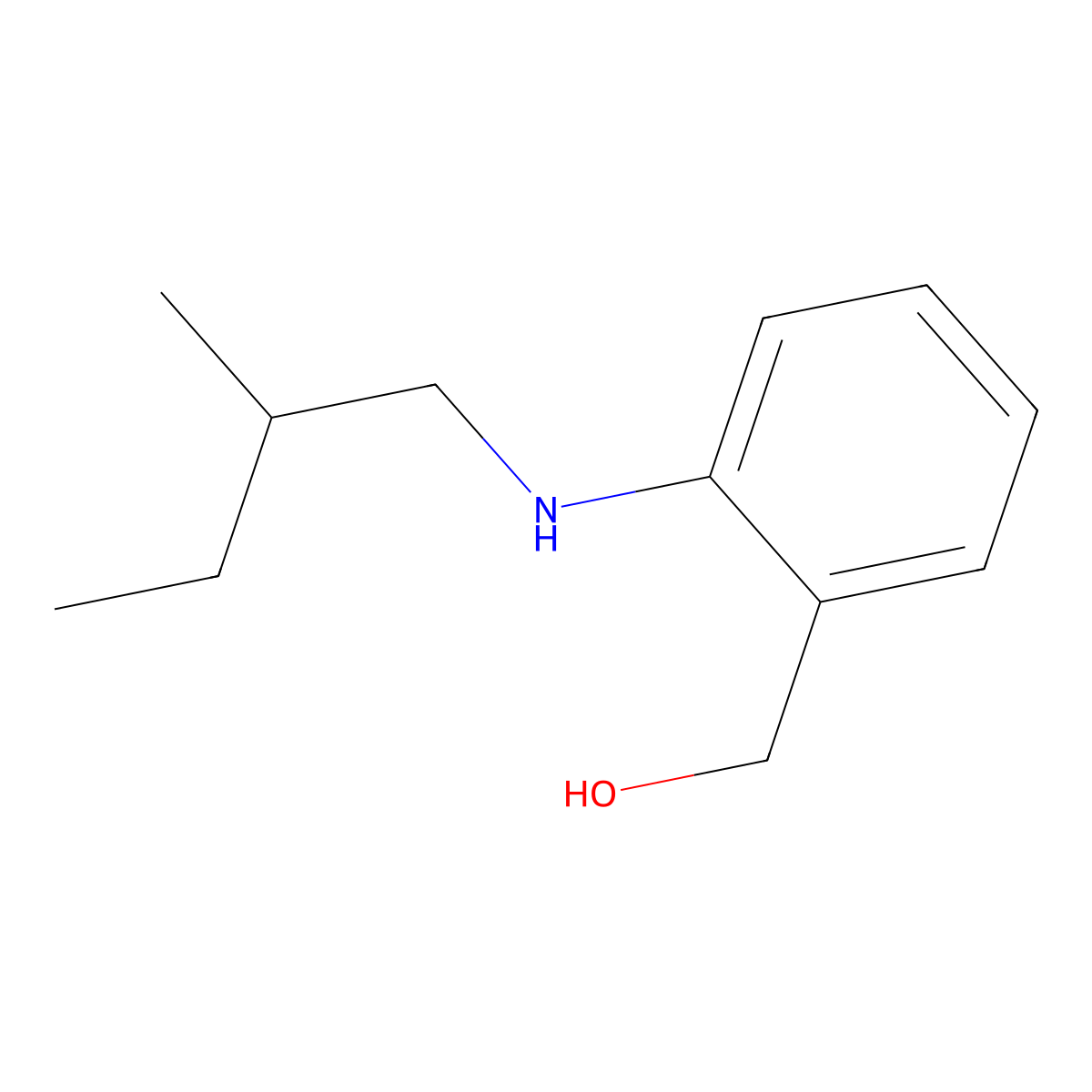 {2-[(2-Methylbutyl)amino]phenyl}methanol molecular structure, CAS 1157551-37-5