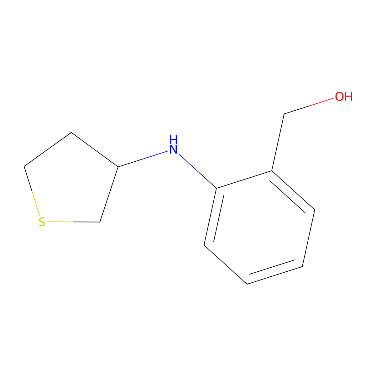 {2-[(Thiolan-3-yl)amino]phenyl}methanol molecular structure, CAS 1157553-08-6