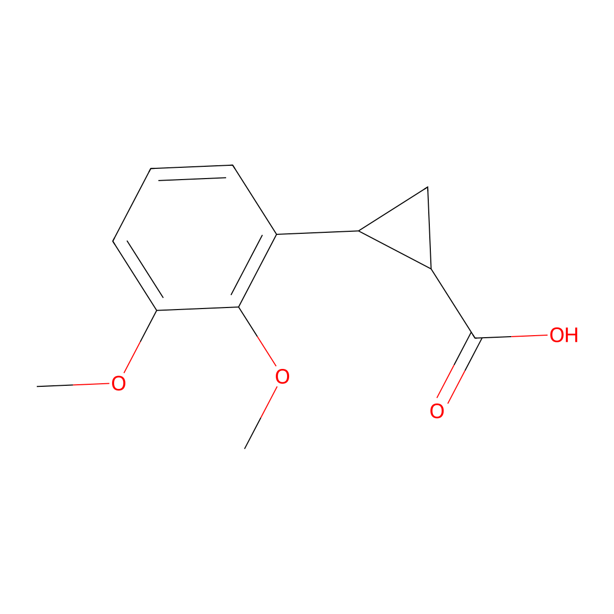 2-(2,3-Dimethoxyphenyl)cyclopropane-1-carboxylic acid molecular structure, CAS 1157554-51-2