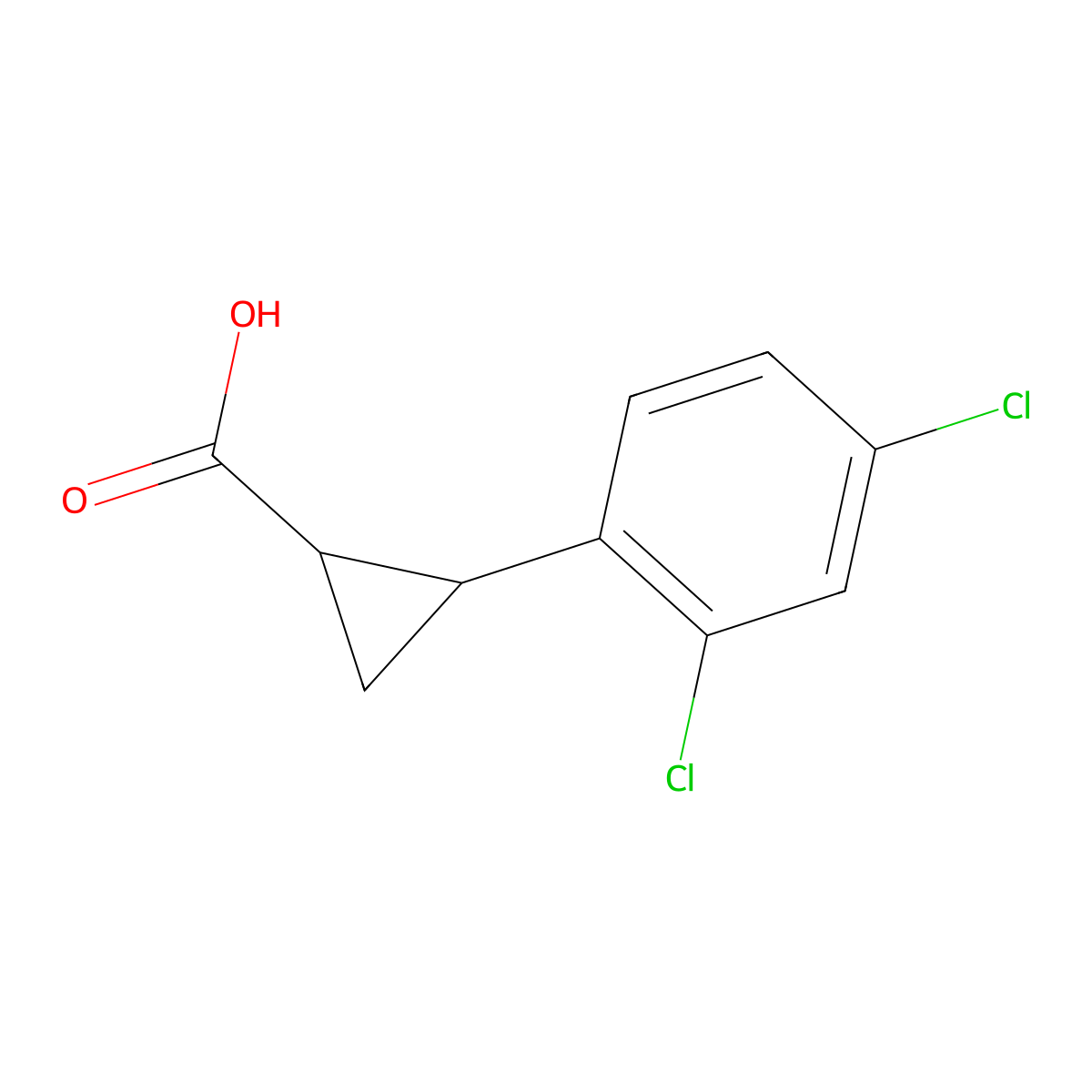 2-(2,4-Dichlorophenyl)cyclopropane-1-carboxylic acid molecular structure, CAS 1157554-61-4