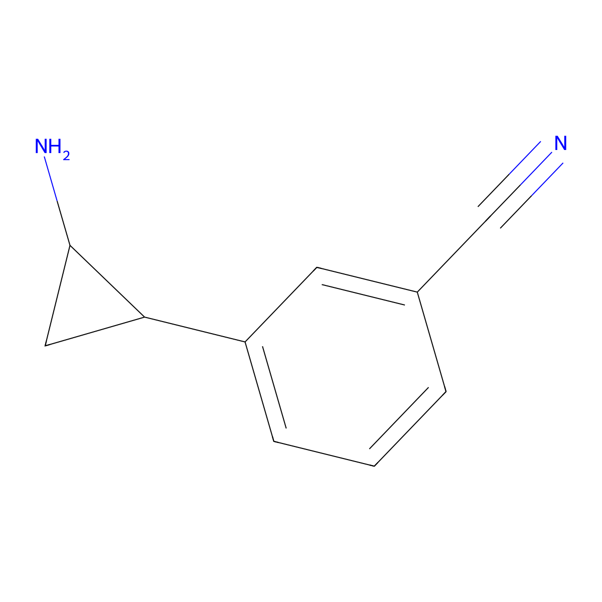 3-(2-Aminocyclopropyl)benzonitrile molecular structure, CAS 1157555-25-3