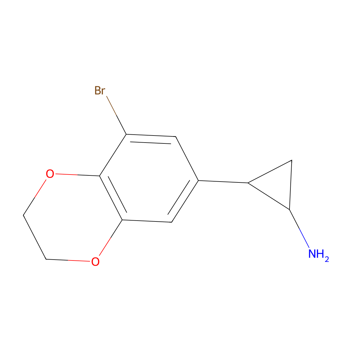 2-(8-Bromo-2,3-dihydro-1,4-benzodioxin-6-yl)cyclopropan-1-amine molecular structure, CAS 1157555-92-4