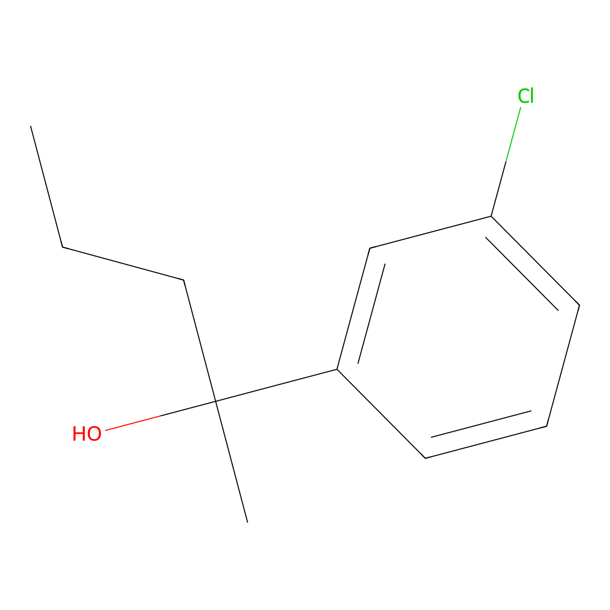 2-(3-Chlorophenyl)-2-pentanol molecular structure, CAS 1157556-44-9