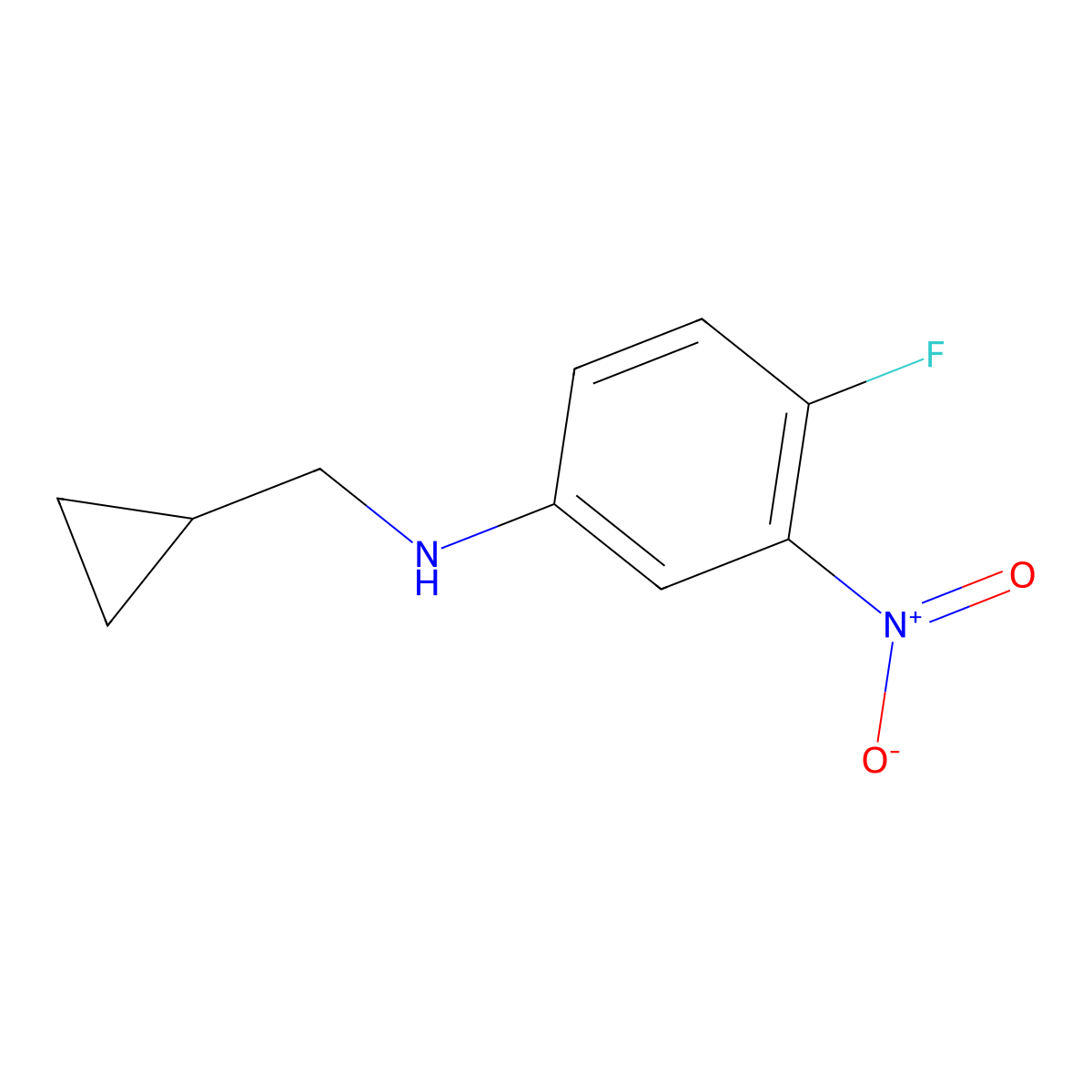 N-(cyclopropylmethyl)-4-fluoro-3-nitroaniline molecular structure, CAS 1157558-93-4