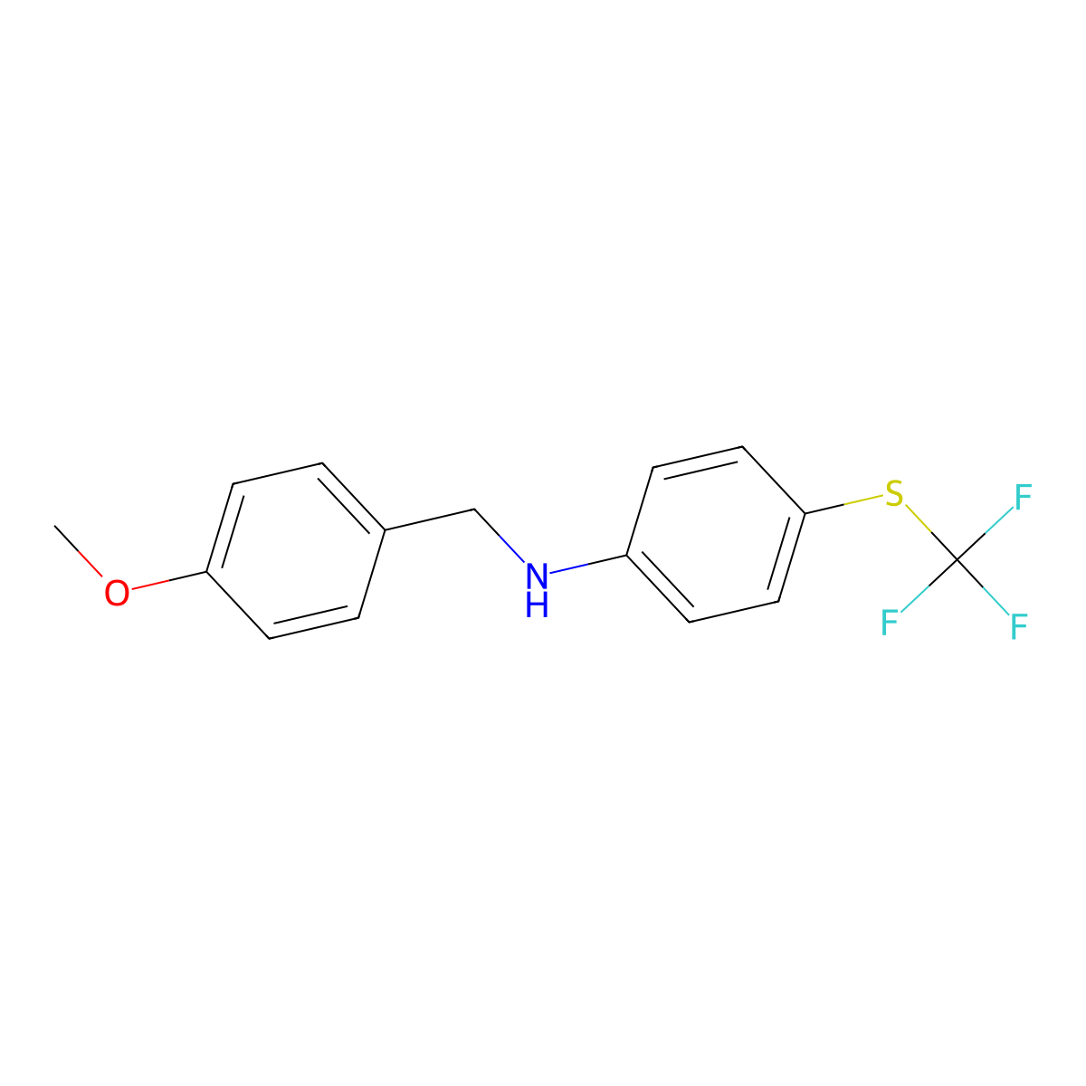 4-Methoxy-N-[4-[(trifluoromethyl)thio]phenyl]benzenemethanamine molecular structure, CAS 1157559-21-1