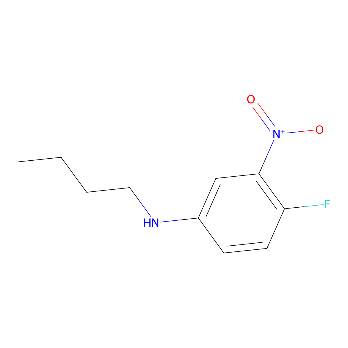 N-butyl-4-fluoro-3-nitroaniline molecular structure, CAS 1157559-23-3