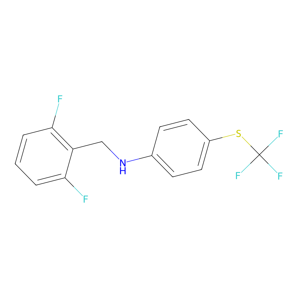 N-[(2,6-difluorophenyl)methyl]-4-[(trifluoromethyl)sulfanyl]aniline molecular structure, CAS 1157559-41-5