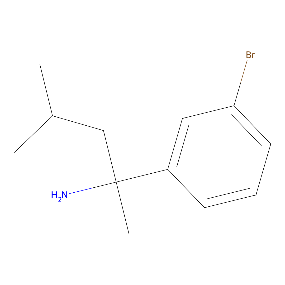 2-(3-Bromophenyl)-4-methylpentan-2-amine molecular structure, CAS 1157559-52-8