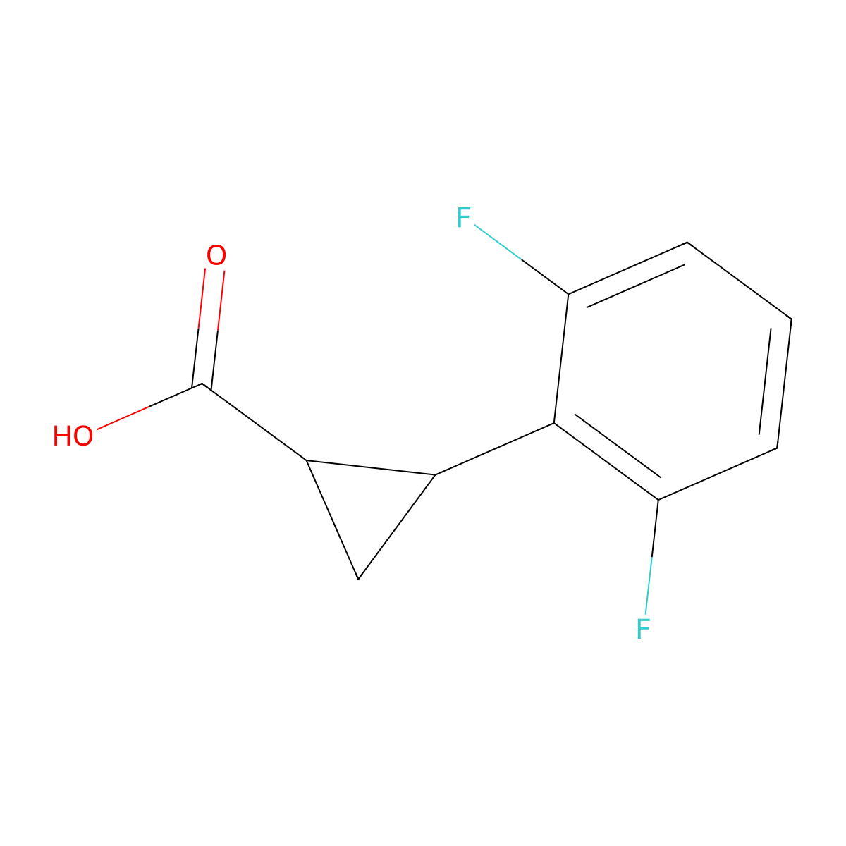 2-(2,6-Difluorophenyl)cyclopropane-1-carboxylic acid molecular structure, CAS 1157561-48-2