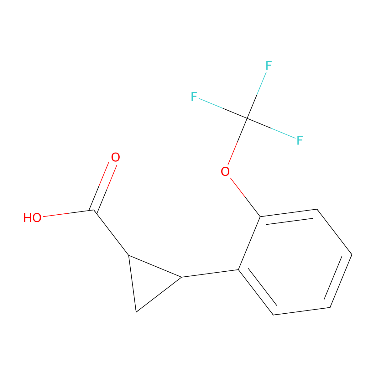 2-[2-(Trifluoromethoxy)phenyl]cyclopropane-1-carboxylic acid molecular structure, CAS 1157562-08-7