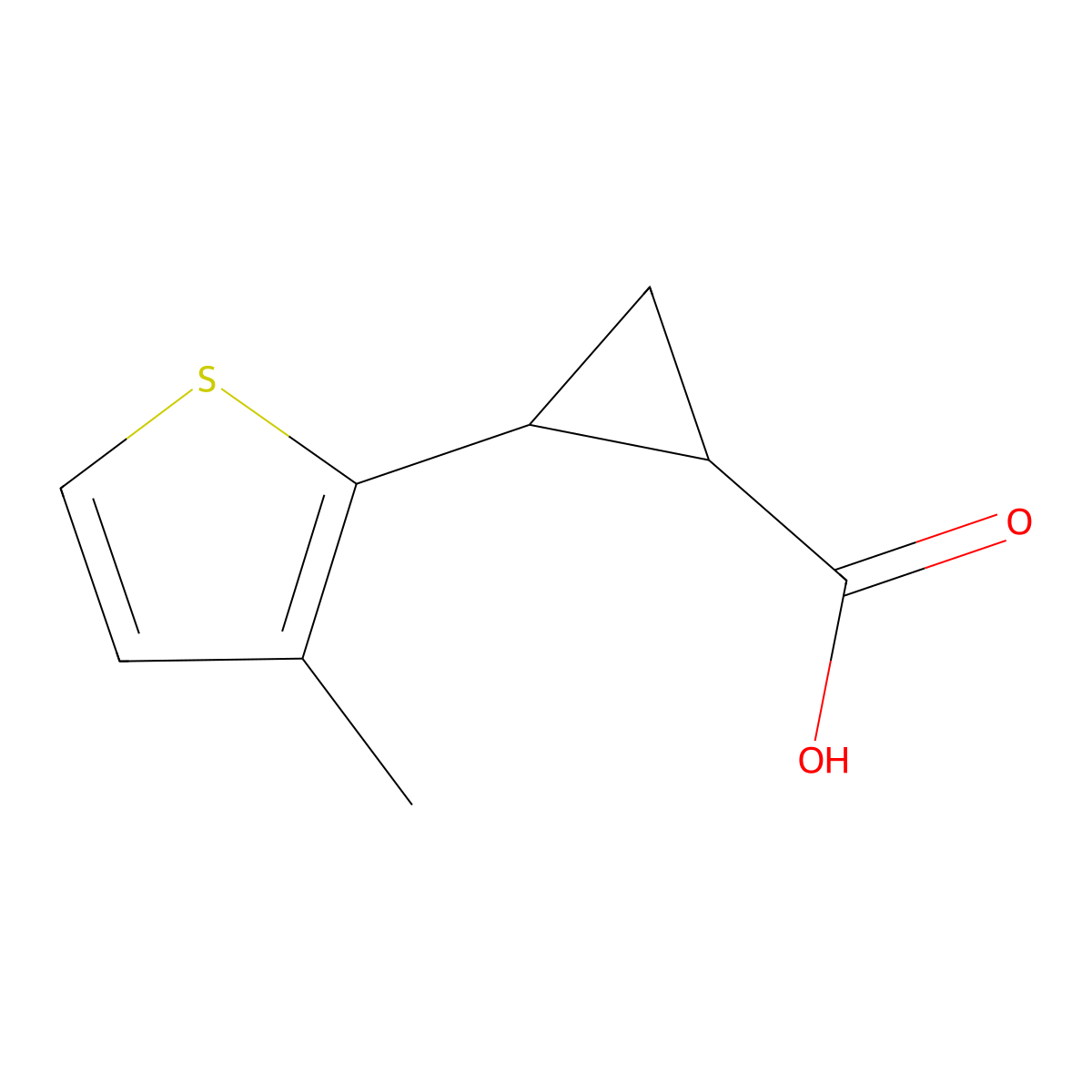 2-(3-Methylthiophen-2-yl)cyclopropane-1-carboxylic acid molecular structure, CAS 1157562-44-1