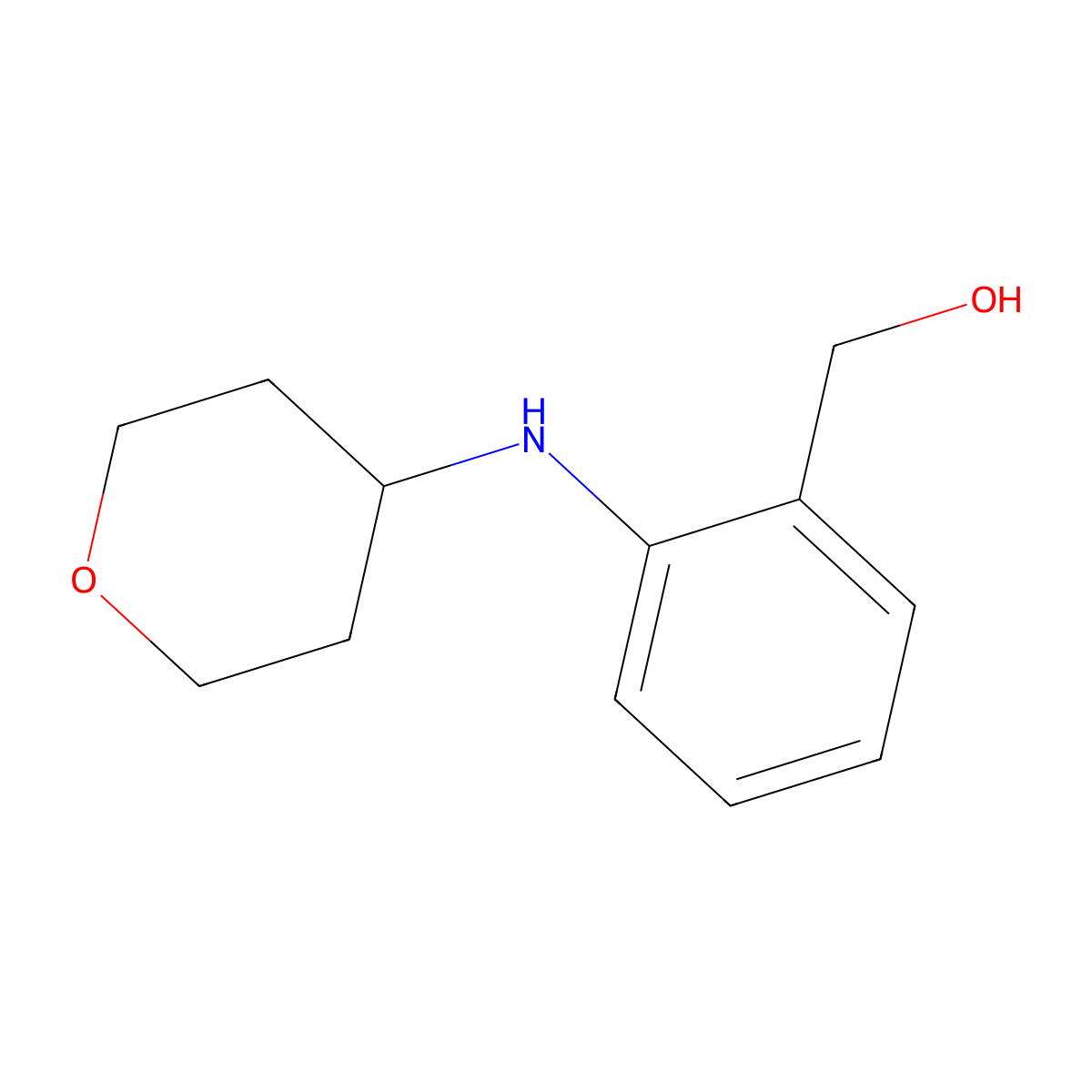 {2-[(Oxan-4-yl)amino]phenyl}methanol molecular structure, CAS 1157566-10-3