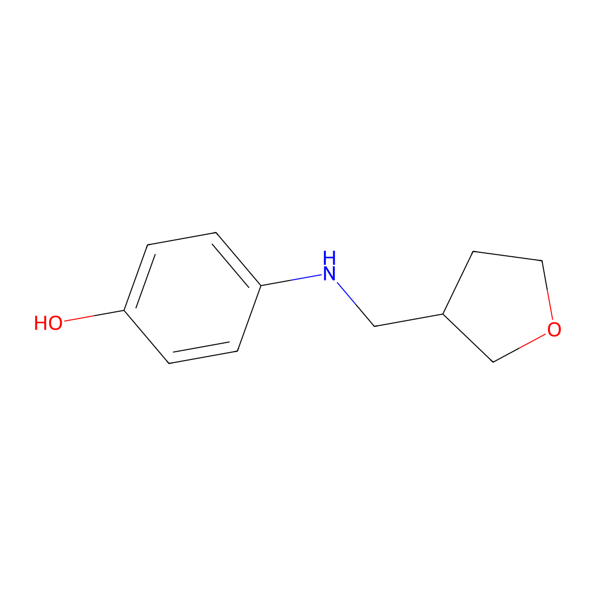4-{[(Oxolan-3-yl)methyl]amino}phenol molecular structure, CAS 1157569-30-6