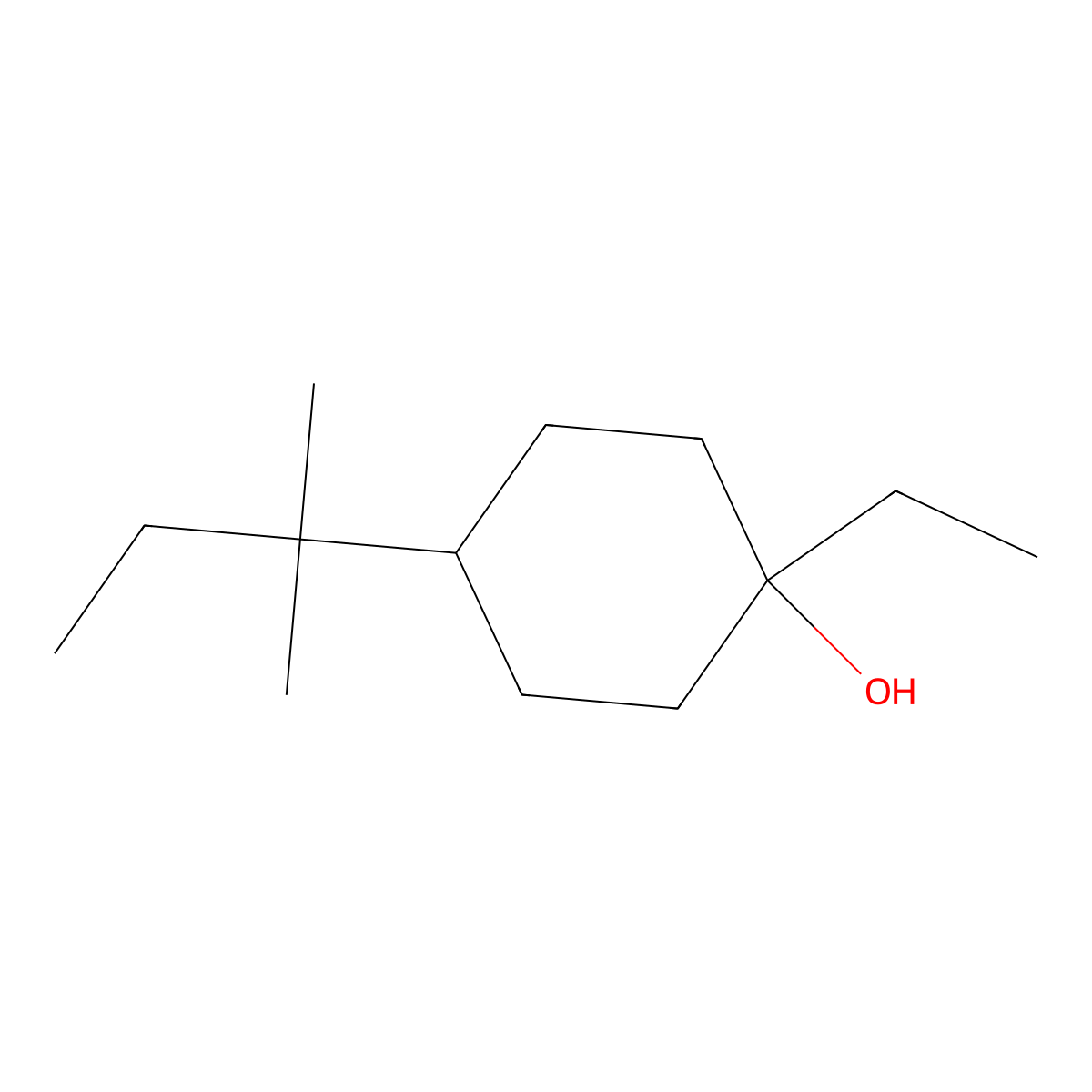 1-Ethyl-4-(2-methylbutan-2-yl)cyclohexan-1-ol molecular structure, CAS 1157572-88-7