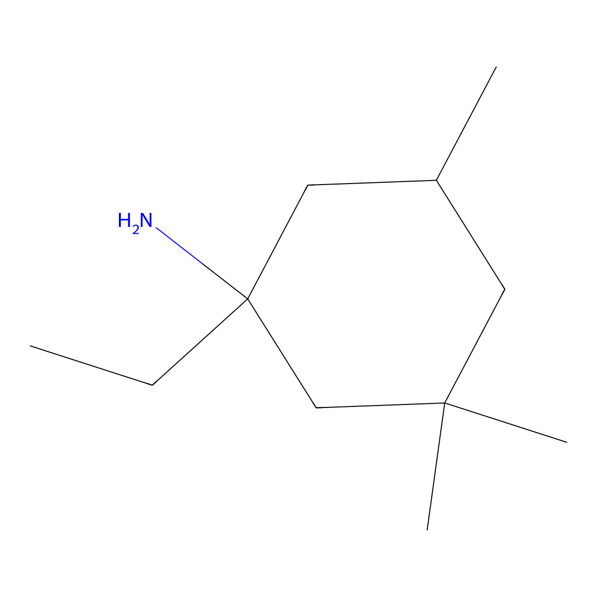 1-Ethyl-3,3,5-trimethylcyclohexan-1-amine molecular structure, CAS 1157575-22-8