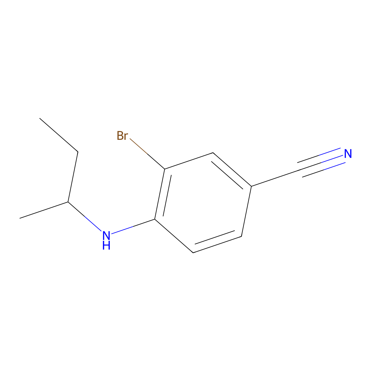 3-Bromo-4-(sec-butylamino)benzonitrile molecular structure, CAS 1157575-33-1