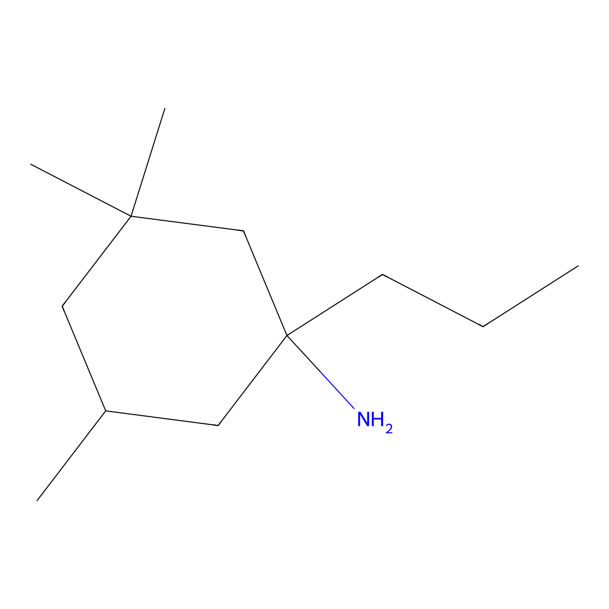 3,3,5-Trimethyl-1-propylcyclohexan-1-amine molecular structure, CAS 1157575-39-7