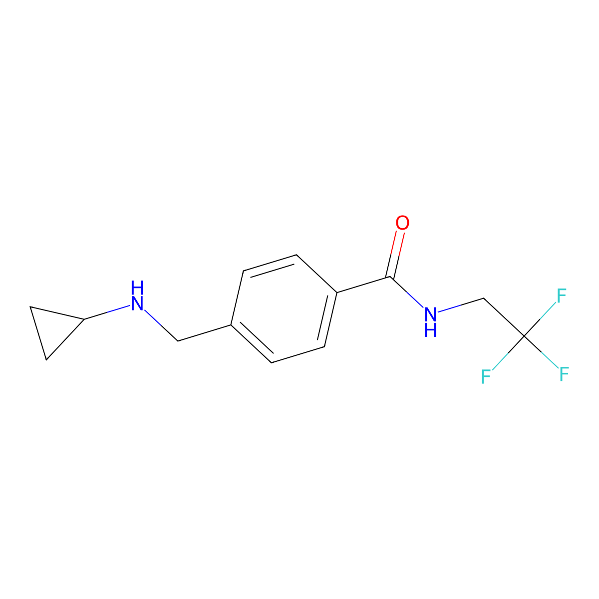 4-[(cyclopropylamino)methyl]-N-(2,2,2-trifluoroethyl)benzamide molecular structure, CAS 1157585-09-5