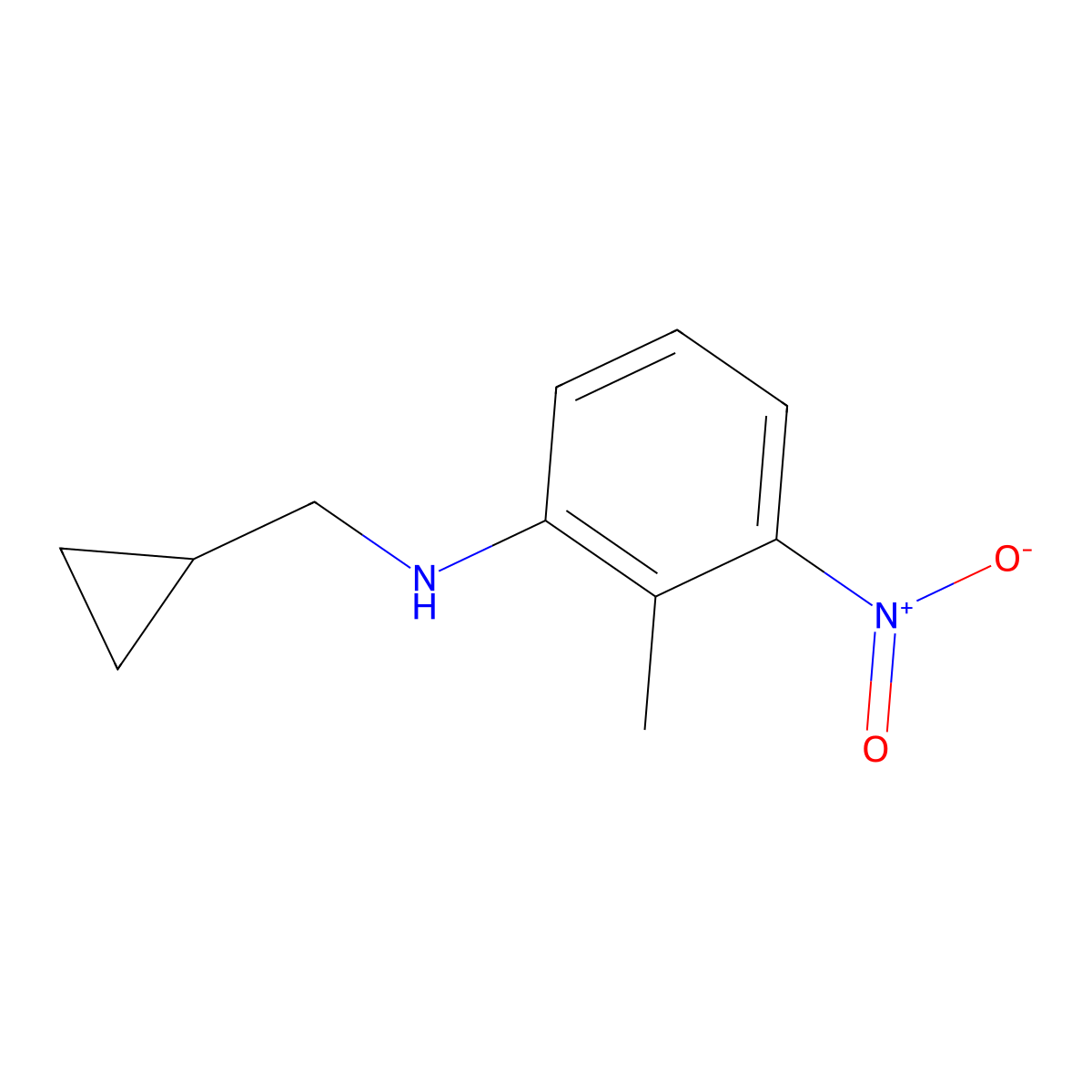N-(cyclopropylmethyl)-2-methyl-3-nitroaniline molecular structure, CAS 1157591-46-2