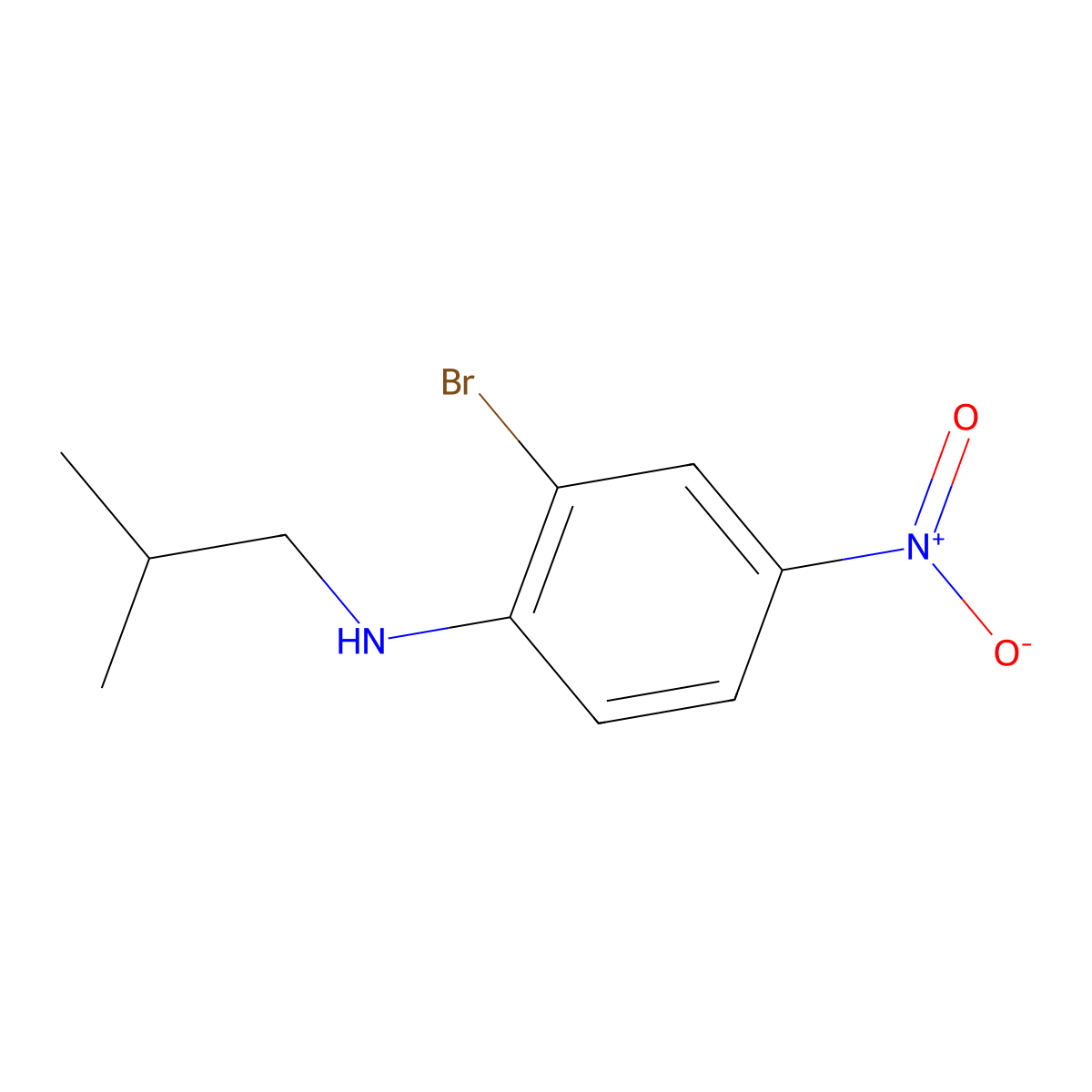 2-bromo-N-(2-methylpropyl)-4-nitroaniline molecular structure, CAS 1157596-00-3