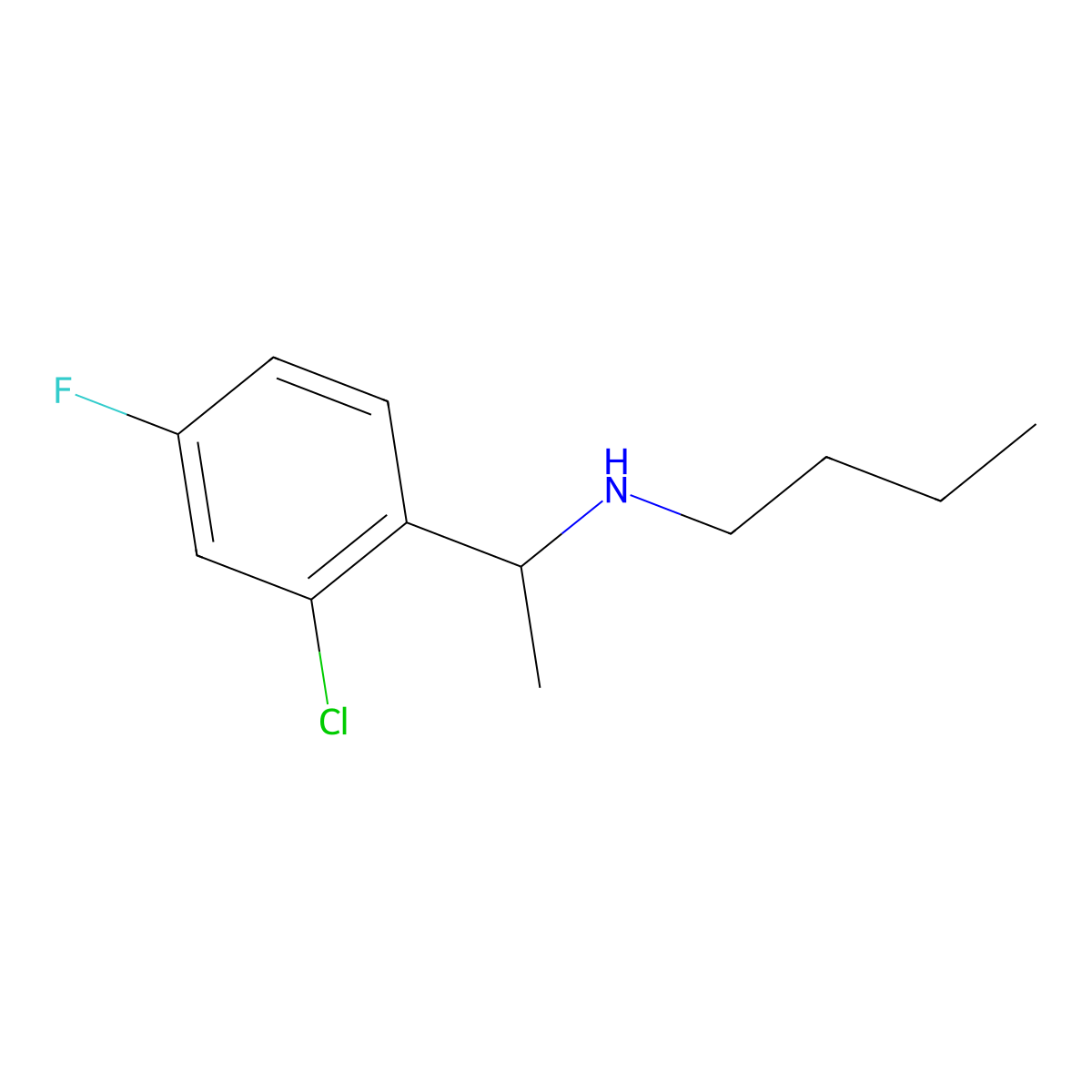 Butyl[1-(2-chloro-4-fluorophenyl)ethyl]amine molecular structure, CAS 1157601-98-3