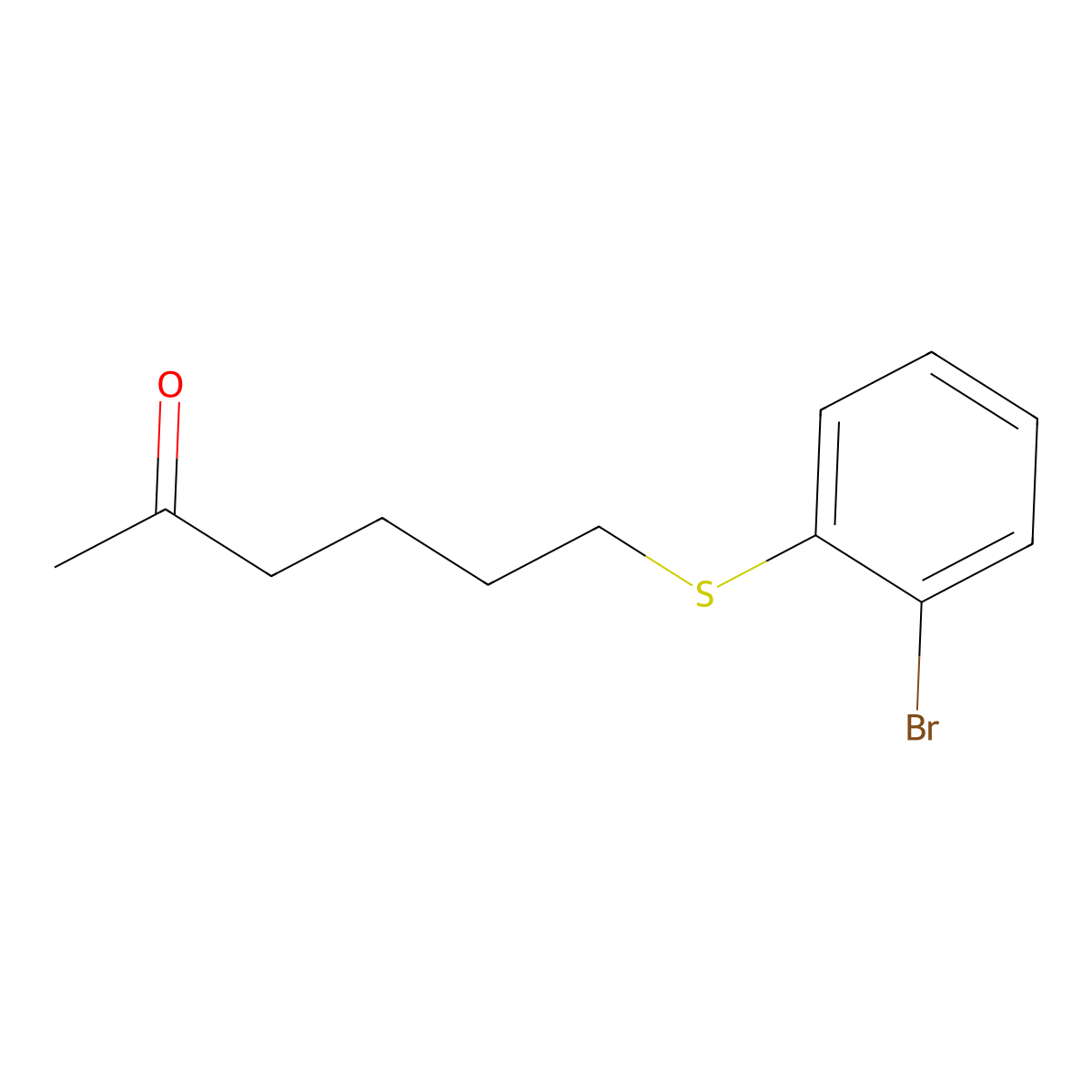 6-[(2-Bromophenyl)sulfanyl]hexan-2-one molecular structure, CAS 1157606-72-8