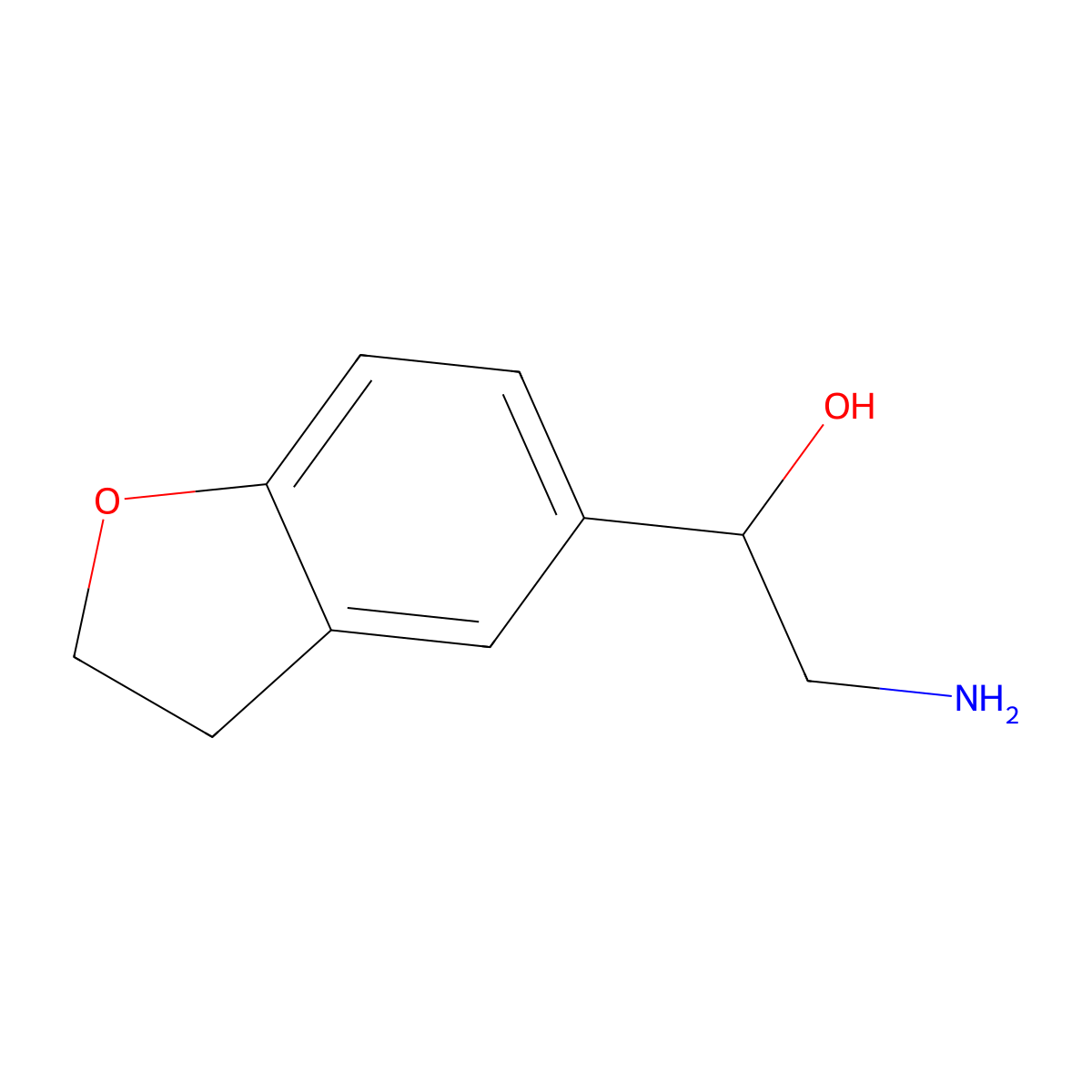 2-Amino-1-(2,3-dihydro-1-benzofuran-5-yl)ethanol molecular structure, CAS 1157607-13-0