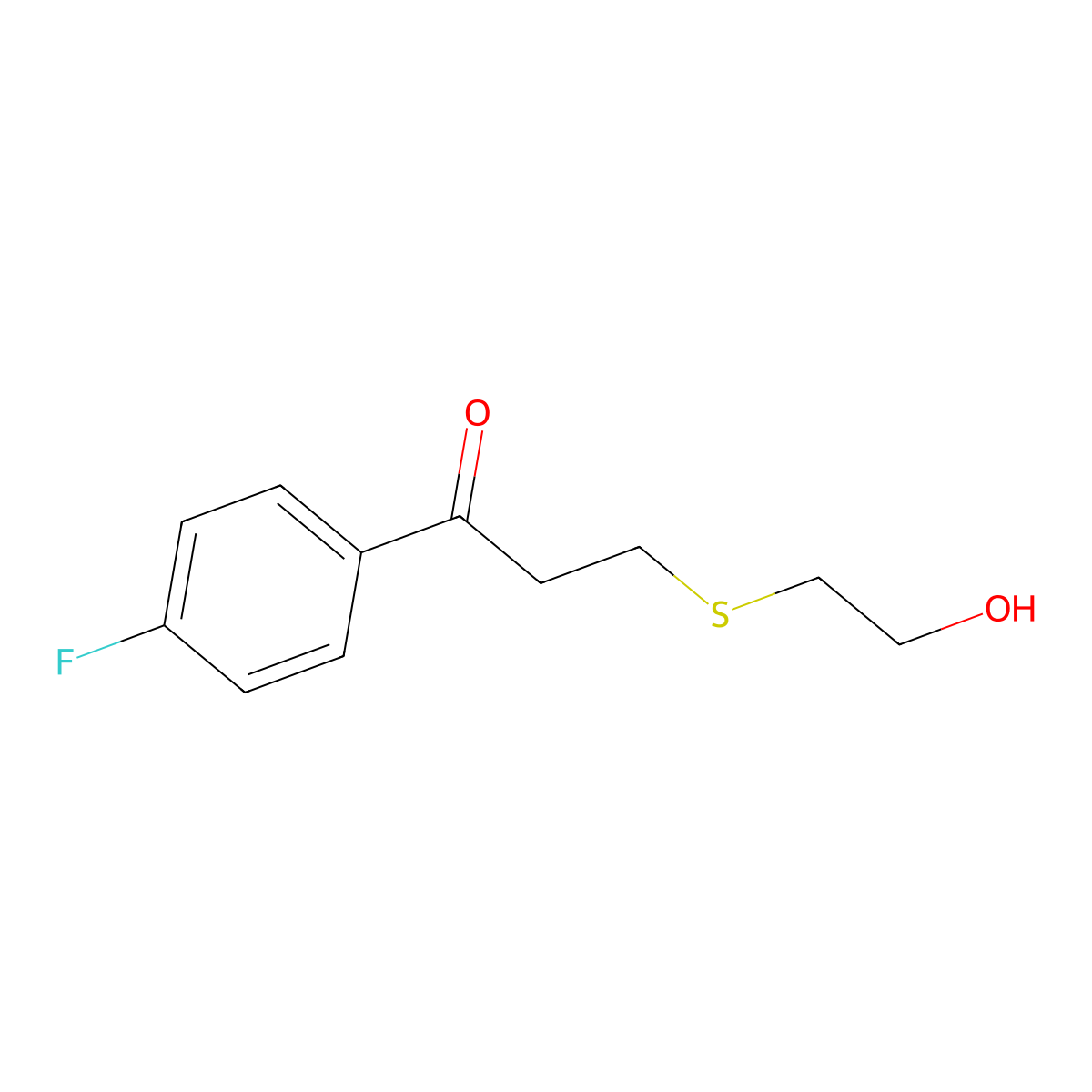 1-(4-Fluorophenyl)-3-((2-hydroxyethyl)thio)propan-1-one molecular structure, CAS 1157607-88-9