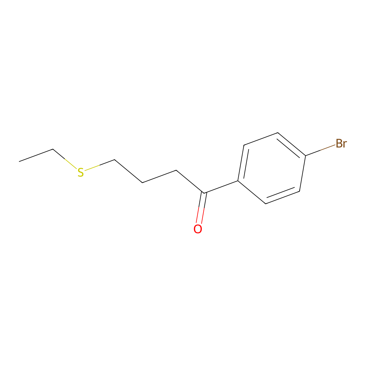1-(4-Bromophenyl)-4-(ethylthio)butan-1-one molecular structure, CAS 1157608-42-8