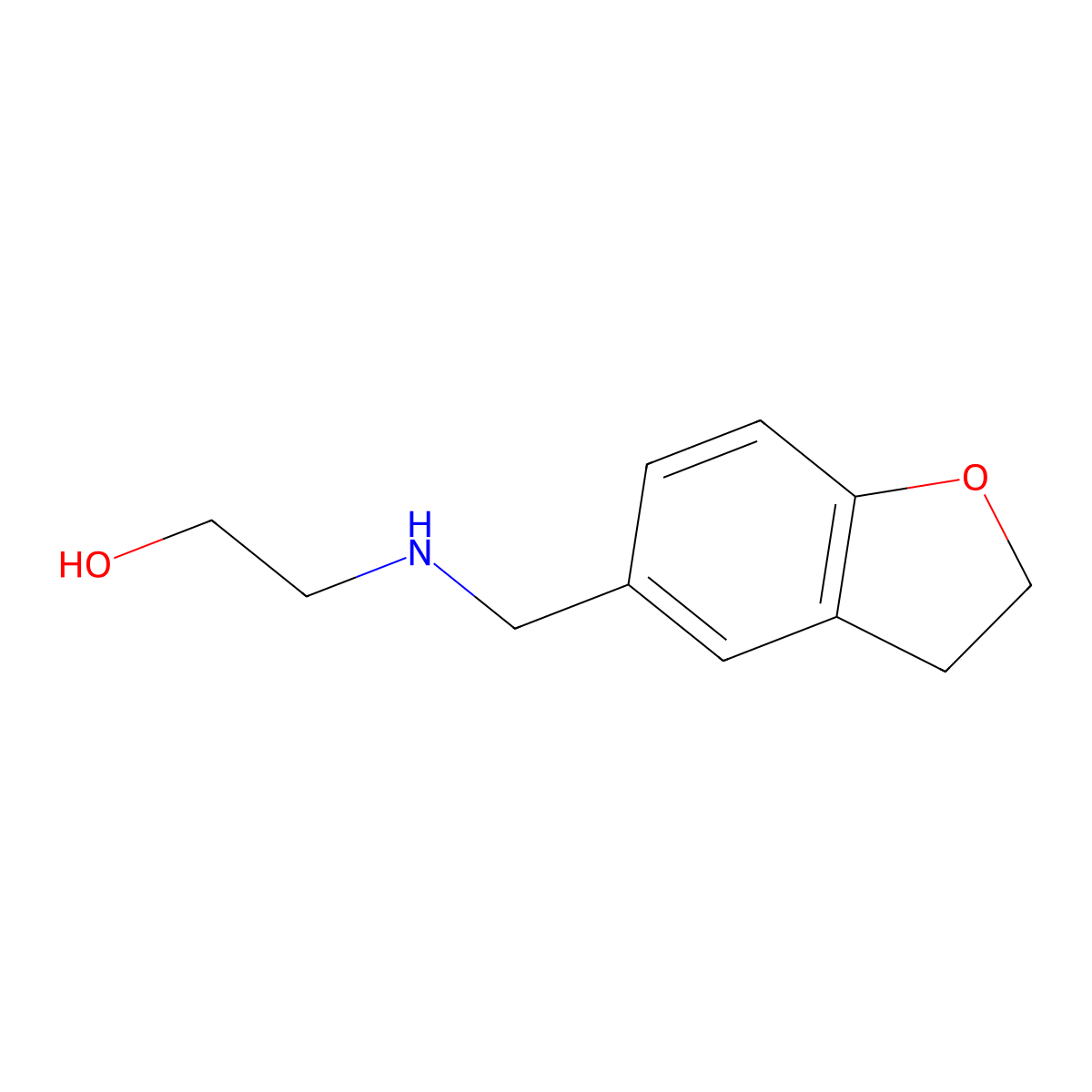 2-{[(2,3-Dihydro-1-benzofuran-5-yl)methyl]amino}ethan-1-ol molecular structure, CAS 1157609-84-1