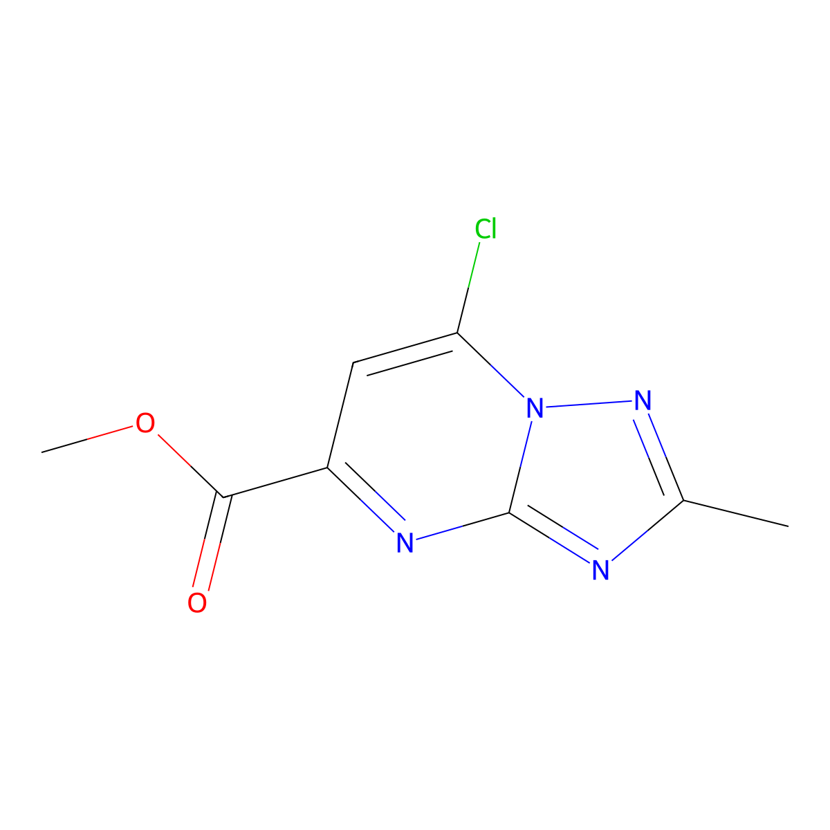 Methyl 7-chloro-2-methyl-[1,2,4]triazolo[1,5-a]pyrimidine-5-carboxylate molecular structure, CAS 115761-39-2