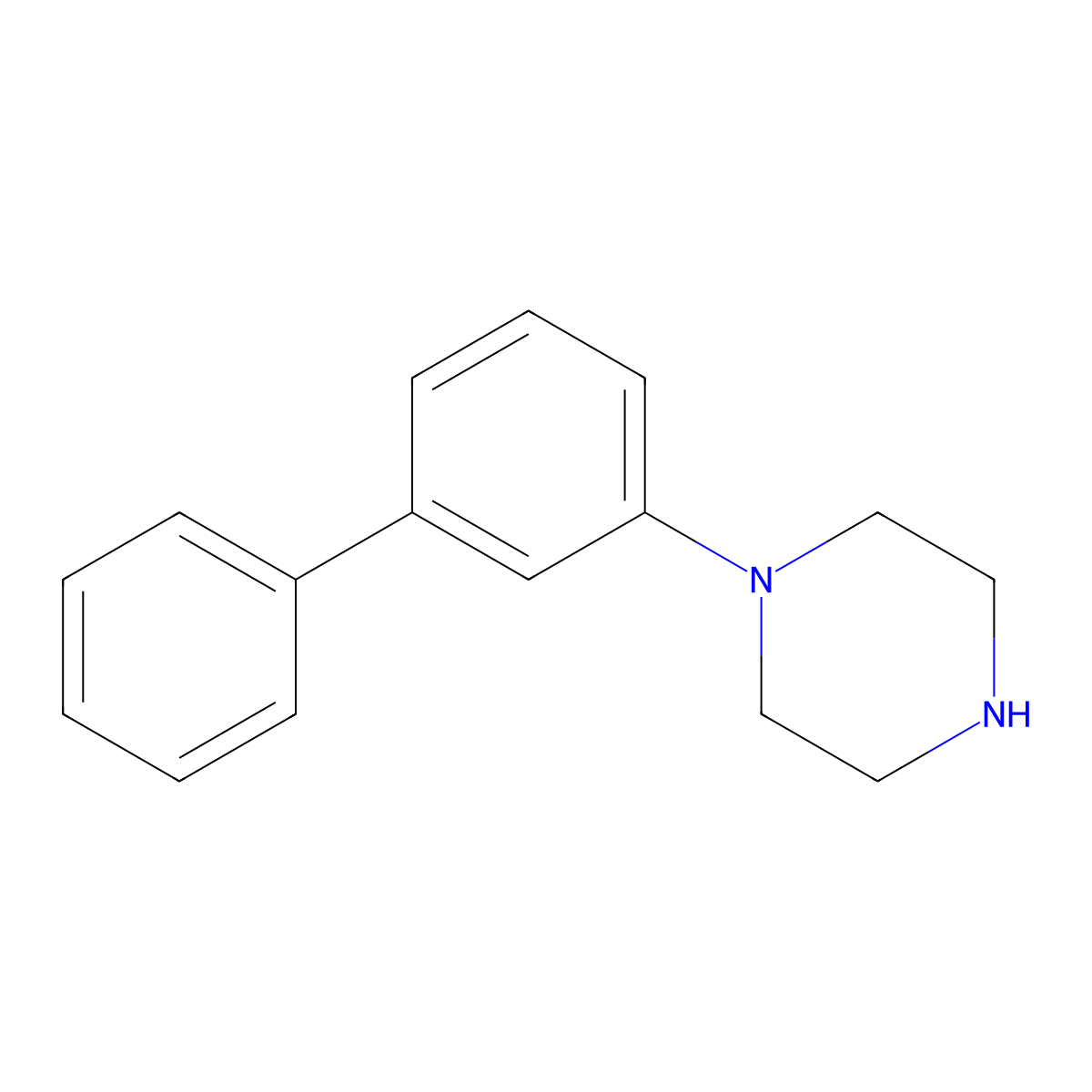 1-Biphenyl-3-yl-piperazine molecular structure, CAS 115761-61-0