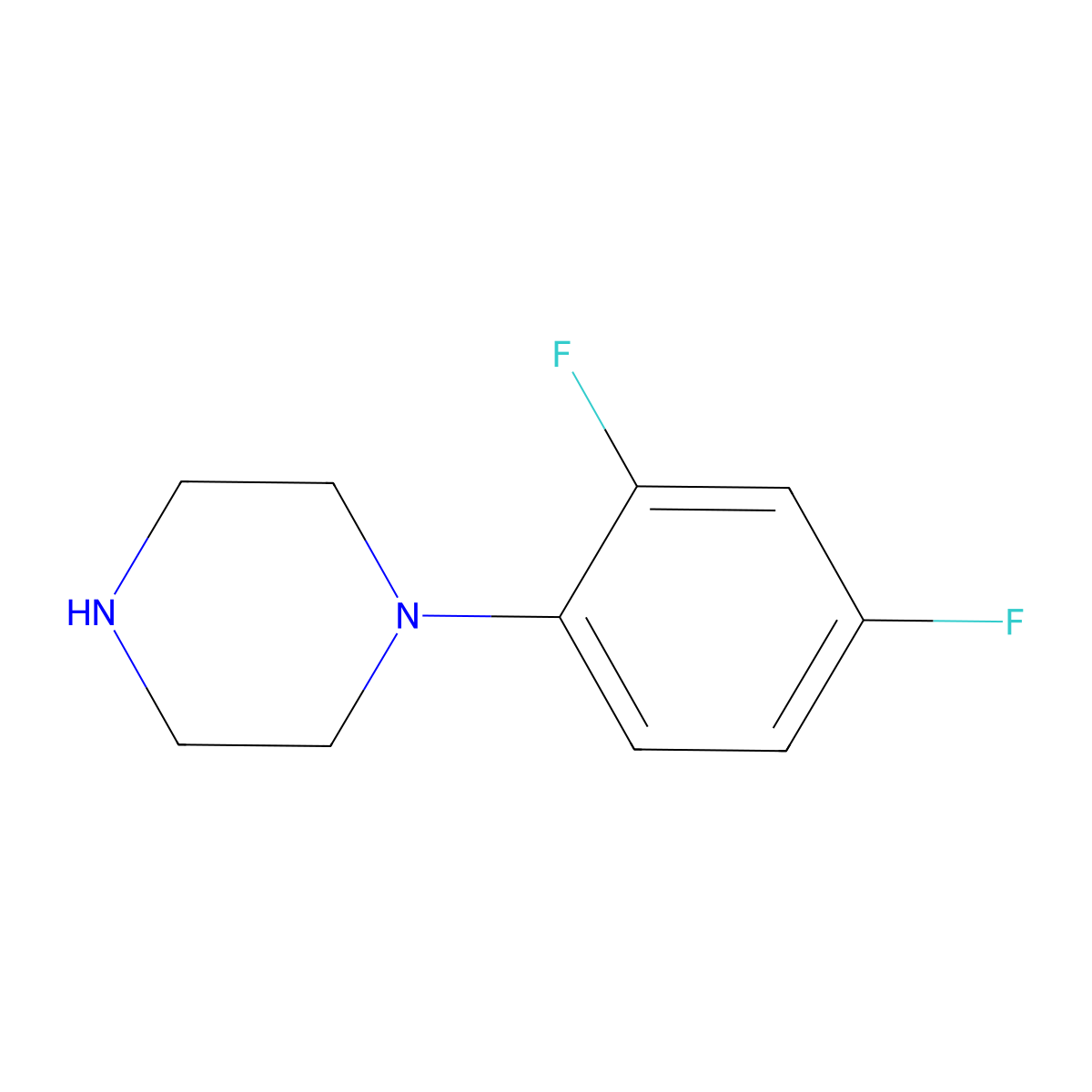1-(2,4-Difluorophenyl)piperazine molecular structure, CAS 115761-79-0